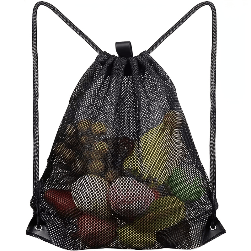Reusable Produce Bag - Ademende rugzak van mesh met trekkoord,