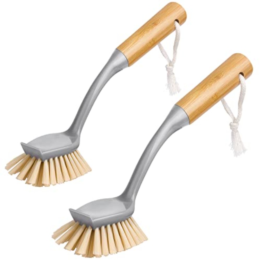 Dish Brush Bamboo - Afwasborstel met bamboe handvat en ingebouwde